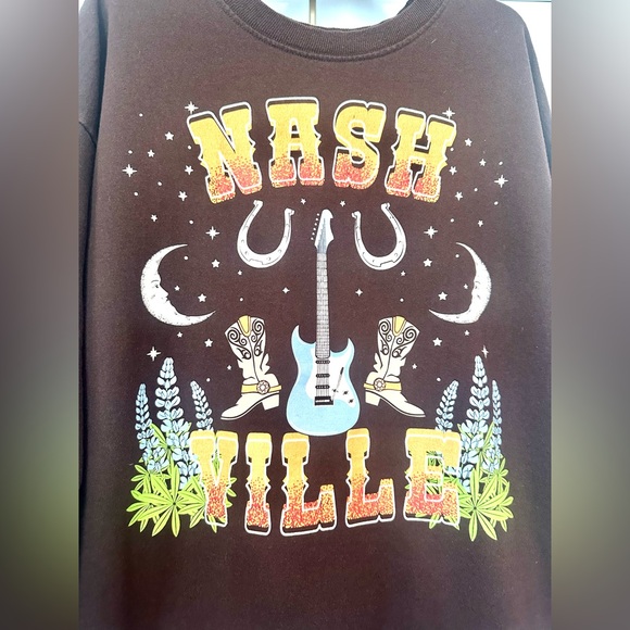 Nashville World Tour Graphic Double Side  Long Sleeve Shirt Music/Boots 1X - Picture 2 of 7